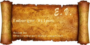 Emberger Vilmos névjegykártya